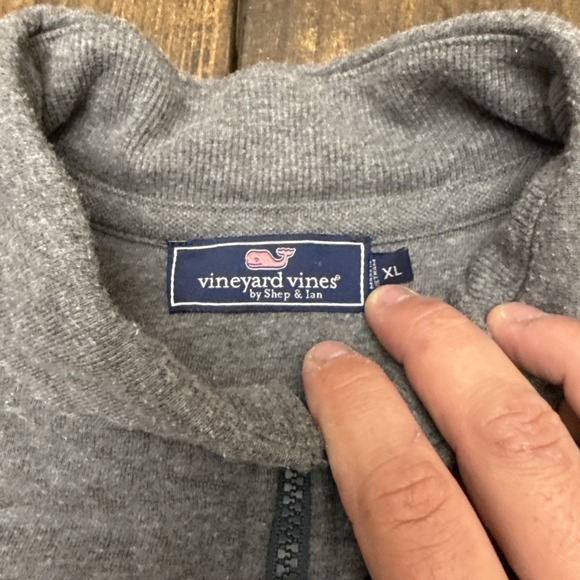 Vineyard Vines Half Zip Sweater, Men's XL, Gray, Cotton Blend, Preppy, Mock Neck - Picture 3 of 7